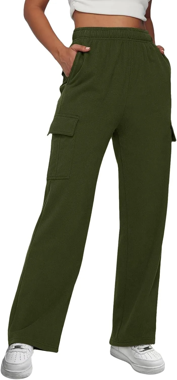 Women Linen Blend Summer Breathable Pants High Waist Wide Leg Slim Fit Trousers Business Work