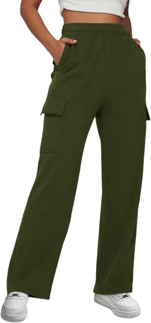 Women Linen Blend Summer Breathable Pants High Waist Wide Leg Slim Fit Trousers Business Work