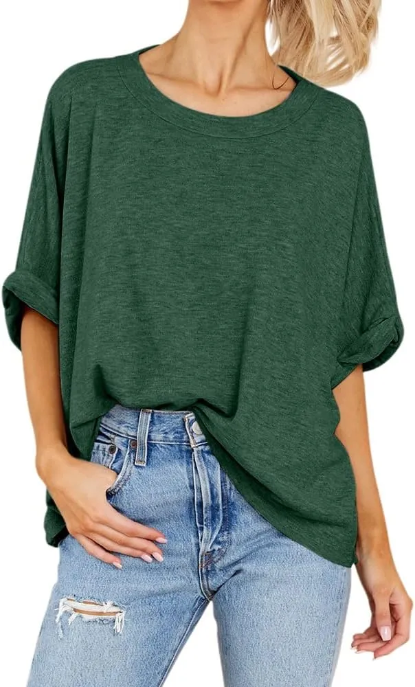 Women Oversized T Shirt Short Sleeve Loose Casual Basic Shirts Summer Tee Tops