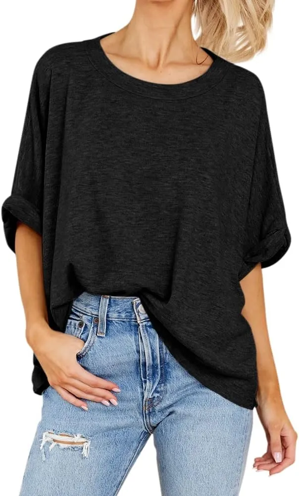 Women Oversized T Shirt Short Sleeve Loose Casual Basic Shirts Summer Tee Tops