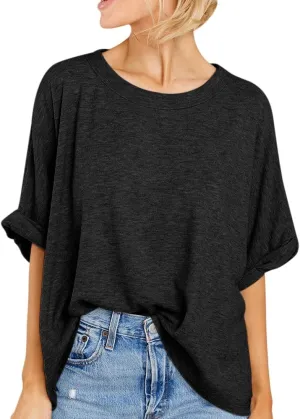 Women Oversized T Shirt Short Sleeve Loose Casual Basic Shirts Summer Tee Tops
