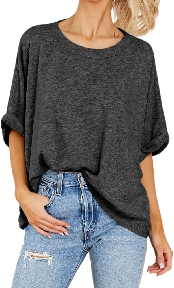 Women Oversized T Shirt Short Sleeve Loose Casual Basic Shirts Summer Tee Tops