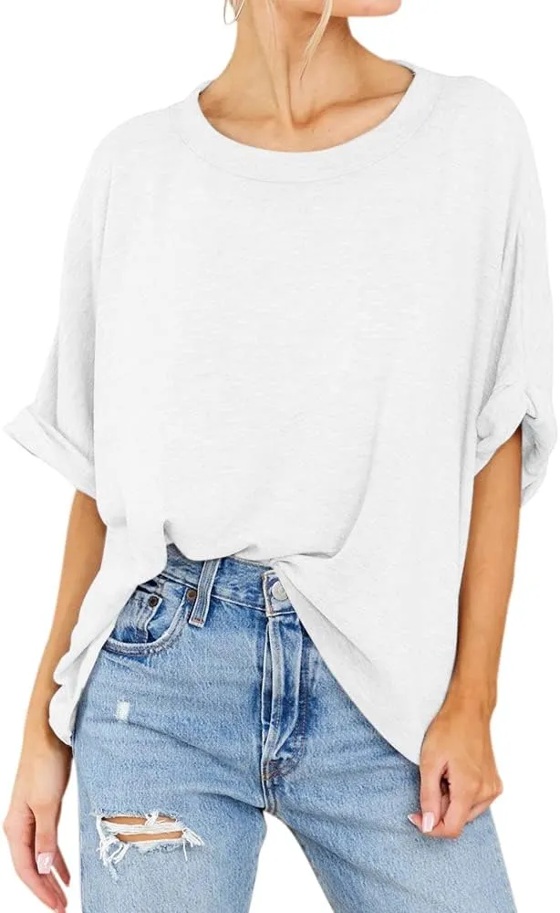Women Oversized T Shirt Short Sleeve Loose Casual Basic Shirts Summer Tee Tops