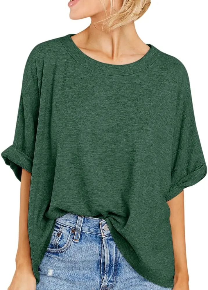 Women Oversized T Shirt Short Sleeve Loose Casual Basic Shirts Summer Tee Tops