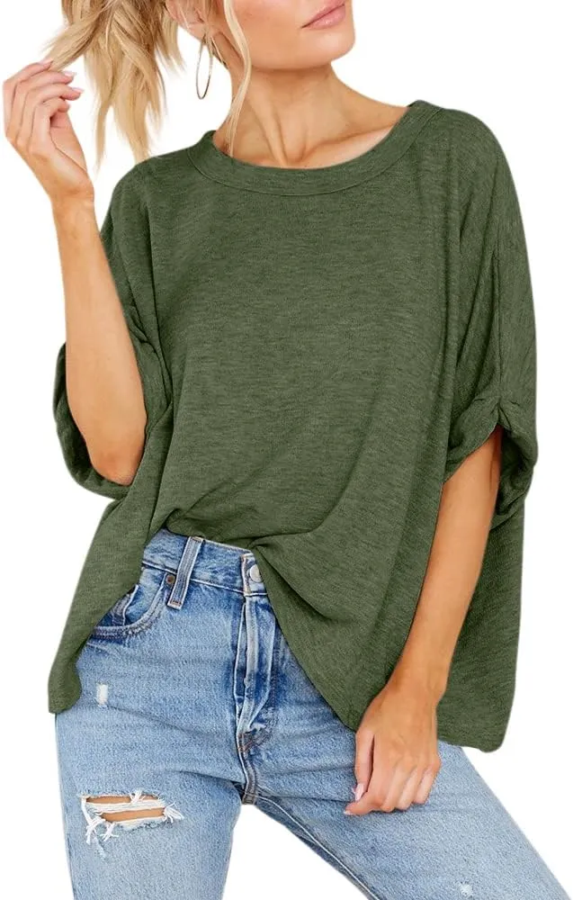 Women Oversized T Shirt Short Sleeve Loose Casual Basic Shirts Summer Tee Tops