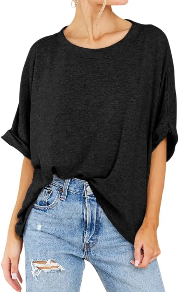 Women Oversized T Shirt Short Sleeve Loose Casual Basic Shirts Summer Tee Tops