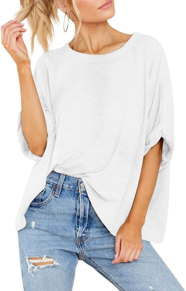 Women Oversized T Shirt Short Sleeve Loose Casual Basic Shirts Summer Tee Tops