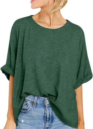 Women Oversized T Shirt Short Sleeve Loose Casual Basic Shirts Summer Tee Tops