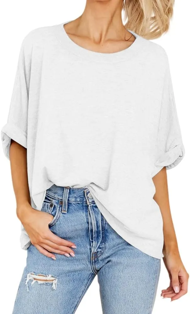 Women Oversized T Shirt Short Sleeve Loose Casual Basic Shirts Summer Tee Tops