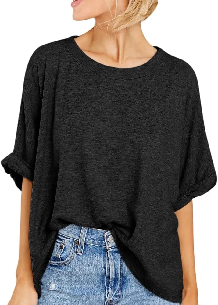 Women Oversized T Shirt Short Sleeve Loose Casual Basic Shirts Summer Tee Tops