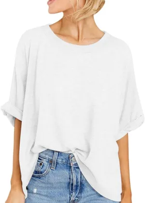 Women Oversized T Shirt Short Sleeve Loose Casual Basic Shirts Summer Tee Tops
