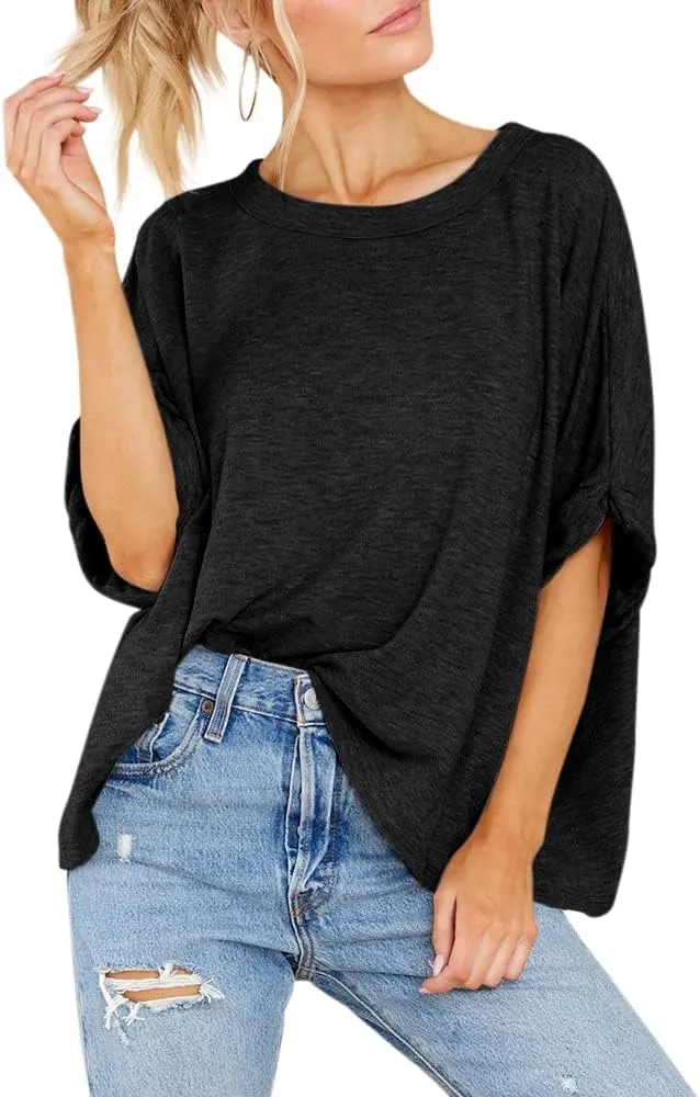 Women Oversized T Shirt Short Sleeve Loose Casual Basic Shirts Summer Tee Tops