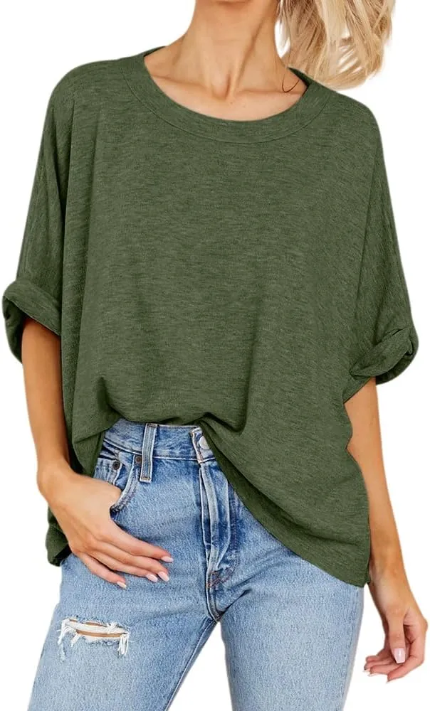 Women Oversized T Shirt Short Sleeve Loose Casual Basic Shirts Summer Tee Tops