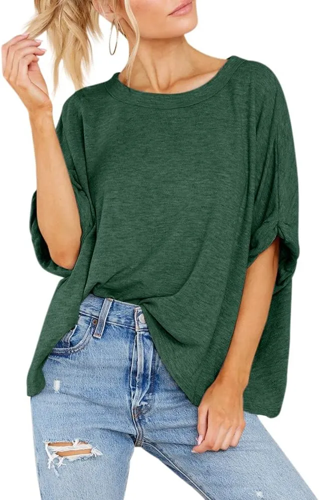 Women Oversized T Shirt Short Sleeve Loose Casual Basic Shirts Summer Tee Tops