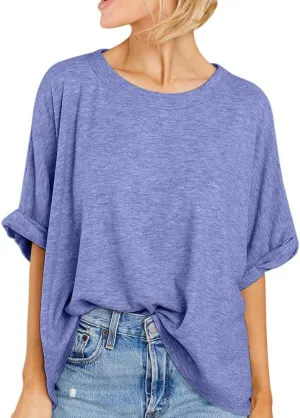 Women Oversized T Shirt Short Sleeve Loose Casual Basic Shirts Summer Tee Tops