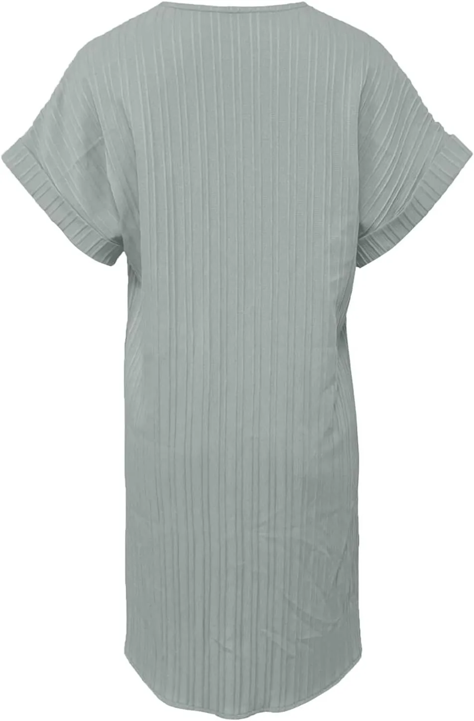 Women's 2025 Summer V Neck Dress Solid Button Down Pullover Short Sleeve Shirts Sundress Beach Travel Vacation Outfits