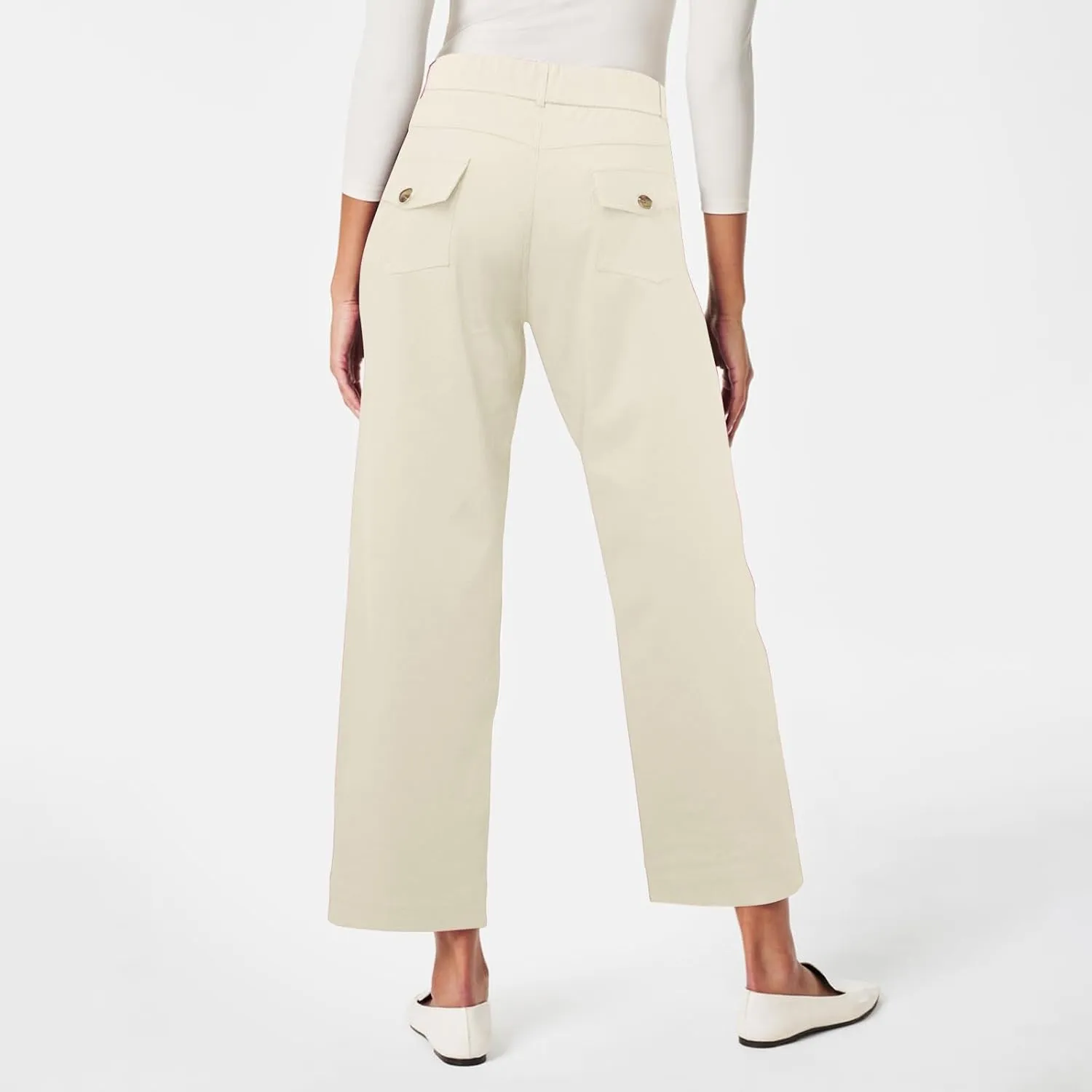 Womens Cotton Linen Summer Breathable Pant Trousers Low Waist Wide Leg Slim Fit Pants Vacation
