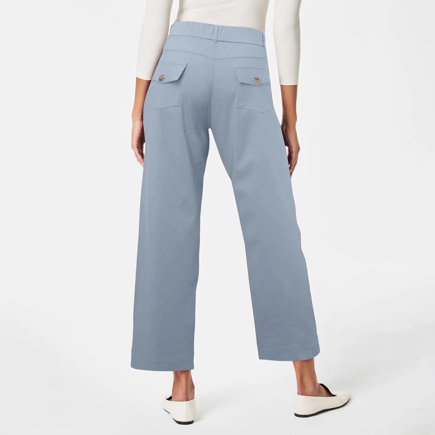 Womens Cotton Linen Summer Breathable Pant Trousers Low Waist Wide Leg Slim Fit Pants Vacation