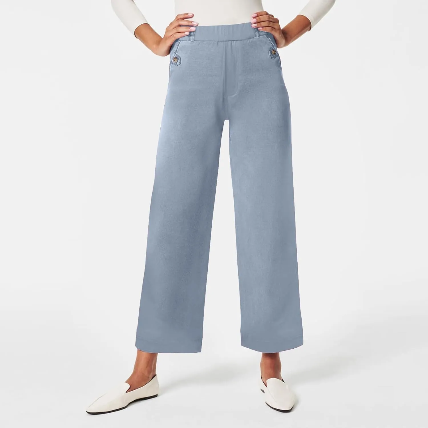 Womens Cotton Linen Summer Breathable Pant Trousers Low Waist Wide Leg Slim Fit Pants Vacation