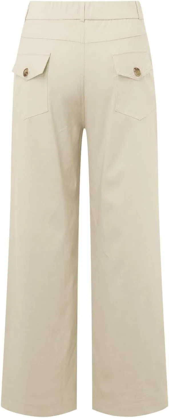 Womens Cotton Linen Summer Breathable Pant Trousers Low Waist Wide Leg Slim Fit Pants Vacation