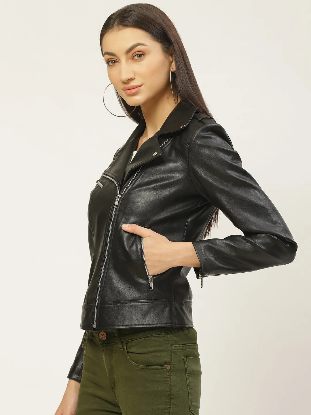 WOMEN'S LEATHER RIDER JACKET