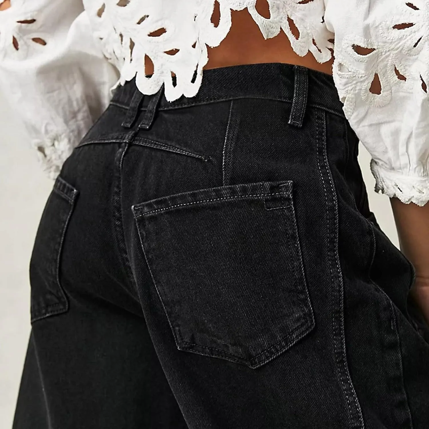 Women's Linen Summer Breathable Pant Trousers Elastic Waisted Wide Leg Slim-Fit Pants Business Work