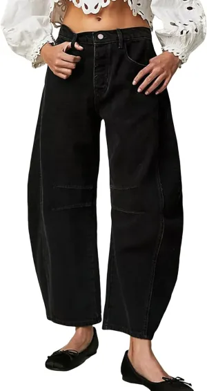 Women's Linen Summer Breathable Pant Trousers Elastic Waisted Wide Leg Slim-Fit Pants Business Work